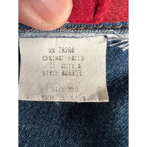 Vintage Denim Shirt With Red Plaid Collar & Pocket Button-Up Size M/L By Thoma 1 - Picture 2 of 16